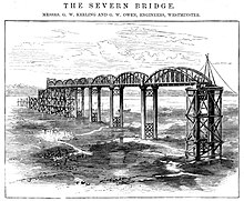 Bridge under construction, 1877 Severn Railway Bridge.jpg