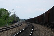 Vías de tren en la estación