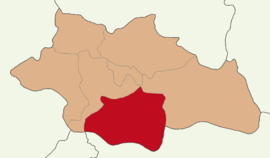 Map showing Eruh District in Siirt Province