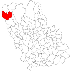 Kommunens beliggenhed i distriktet Prahova