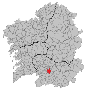 Localização de Allariz na Galiza