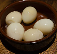 A close-up view of smoked quail eggs Smoked quail eggs.jpg