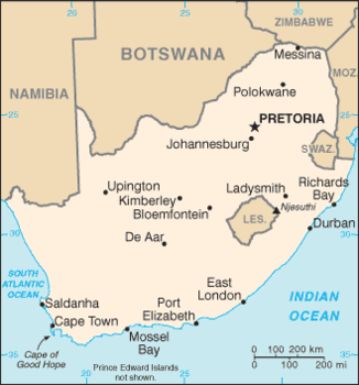 map of South Africa