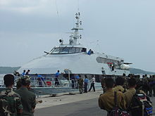 Sri Lankan Navy troop transport ship Sri Lanka Navy troop transport catamaran.JPG