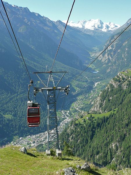 Cable car from Jungen to St. Niklaus