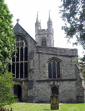 St Mary's Church, Ashford, dates from the 13th century, but was extensively modified in the 15th by John Fogge