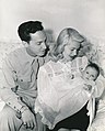 Stephen Crane, Lana Turner, and baby Cheryl Christina Crane, 1943