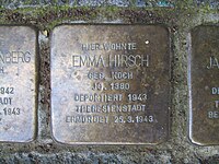 Stolperstein Emma Hirsch, 1, Rheinstrasse 12, Nierstein, Mainz-Bingen district.jpg