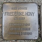 Stolperstein für Friederike Hony