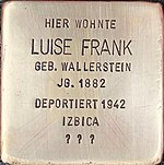 Stolperstein für Luise Frank (Friedrichstraße/Ecke St. Anton-Straße)