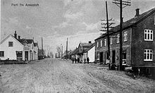 Storegade in ca. 1920, with Assentoft Co-operative Society's store nearest on the right. Storegade ca. 1920 (1).jpg