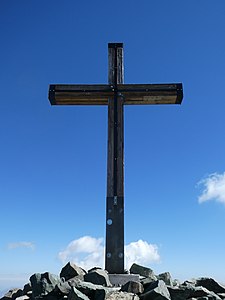 Summit cross of Piz Platta.