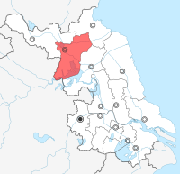 Location of Suqian in the province Suqian locator map in Jiangsu.svg