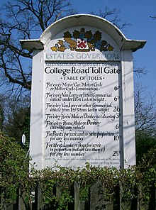 A table of tolls in pre-decimal currency for the College Road, Dulwich, London SE21 tollgate Table-of-tolls-College-Road-London-SE21-Tollgate.jpg