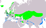 Tadorna tadorna – Verbreitung