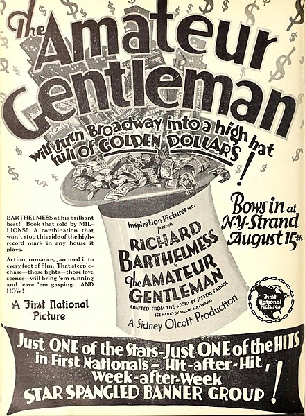 File:The Amateur Gentleman ad in Motion Picture News (weekly, July 3, 1926 to August 28, 1926) (page 650 crop).jpg