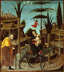 The Flight into Egypt c. 1485 Bernardino Butinone.jpg