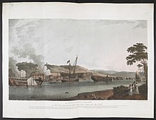 Leviathan on the stocks, finished, at the Royal Dockyard Chatham, 1789 The Royal Dockyard at Chatham, 1789.jpg