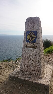 The final marker of The Finisterre way - The end of the world - Finisterre, Spain