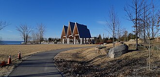 View of Trillium Park pavilion in 2019. Trillium Park Pavilion.jpg