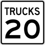 Thumbnail for File:Trucks Speed 20 sign.svg