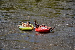 Water tubers in the Lehigh River in Pennsylvania, June 2020 Tubing Lehigh River Pennsylvania 2020.jpg