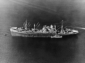 USS Hamul (AD-20) at anchor in Great Sound, Bermuda, on 15 July 1944 (NH 86270).jpg