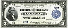 Thomas Jefferson - Series of 1918 $2 bill US $2 1918 Federal Reserve Bank Note.jpg