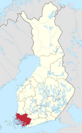 Kaart van Zuidwest-Finland
