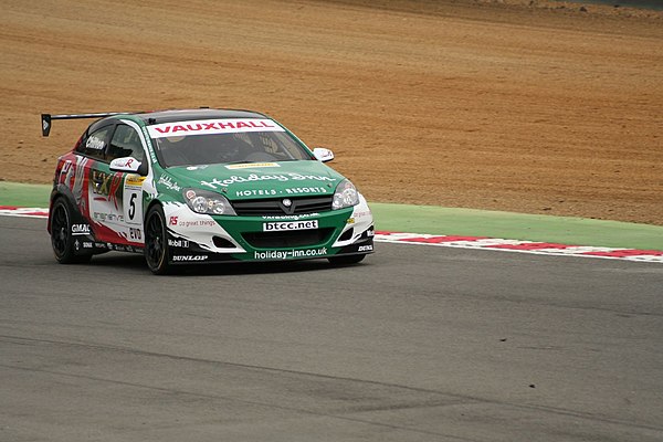 Tom Chilton driving a Triple 8 prepared Vauxhall Astra at Brands Hatch circuit