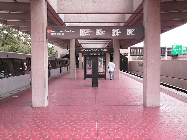 The Vienna station of the Washington Metro in Fairfax, Virginia in April 2008