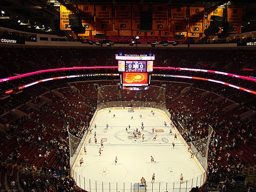 The then-Wachovia Center prior to a Flyers game against the New York Islanders.