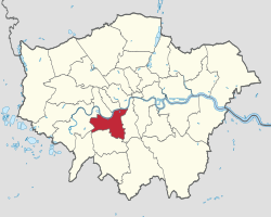 Wandsworth na karti Greater Londona