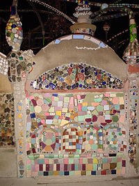 Wall detail, with mosaic