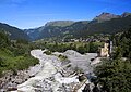 Der Bach unterhalb der Gletscherschlucht mit Blick auf Grindelwald