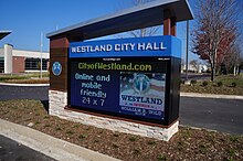 Westland, Michigan City Hall Sign.JPG