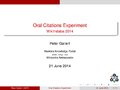 Presentation by Peter Gallert of the oral citations experiment at Wiki Indaba 2014.