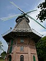 eine ähnliche Mühle mit erhaltenem Aufbau zum Vergleich (Schiffdorf)