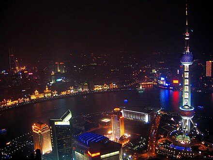 El barri de Pudong de nit