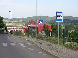 Bus bay in Prague-Radotin, Czech Republic Zderazska, zastavka smer nadrazi.jpg