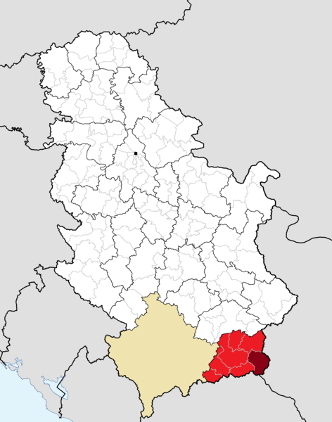 File:Община Босилеград на картата на Пчински окръг,Сърбия.png