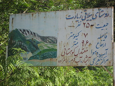 تابلوی اطلاعات روستا، ورودی روستا از سمت گرگان