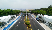 BRT lane laid on Taiwan Boulevard in Taichung, Taiwan Tai Wan Da Dao Dong Hai Duan .jpg