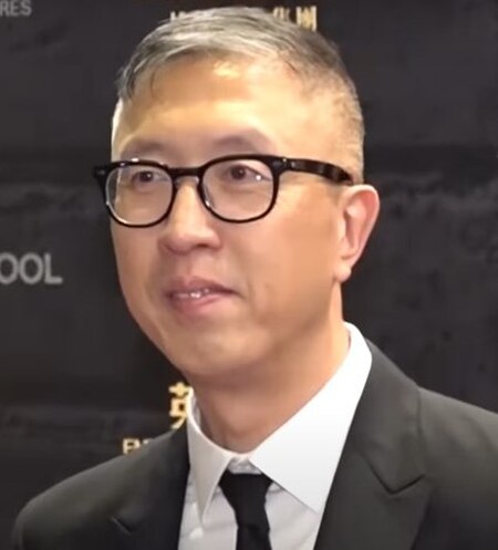 Chong at a press conference with the crew of the film Project Gutenberg on 14 April 2019, after the 38th Hong Kong Film Awards.