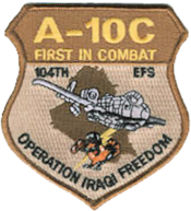 Operation Iraqi Freedom deployment patch, 2006 104th Expeditionary Fighter Squadron - OIF patch.png