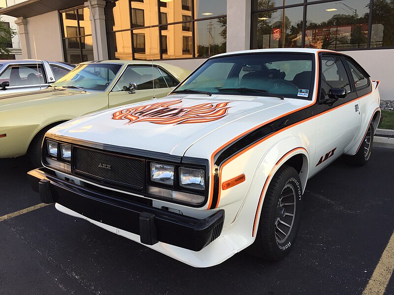 File:1979 AMC AMX with V8 and 4-speed in white AMO 2015 Meet 1of9.jpg