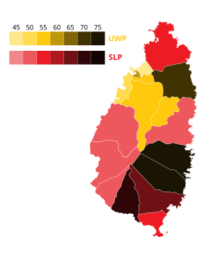 1987 (30 April) Saint Lucian general election (results by constituency).svg