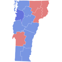 1988 Vermont gubernatorial election results map by county.svg