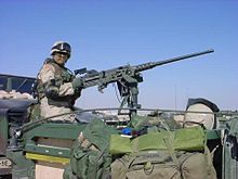 1st Platoon, Bravo Company, TF 9E crosses the border into Iraq, 2004. 1PLT BRAVO 9TH EN BN CROSSING THE BORDER OIF II 2004.jpg