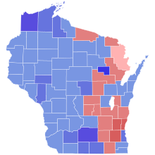 2004 United States Senate election in Wisconsin results map by county.svg